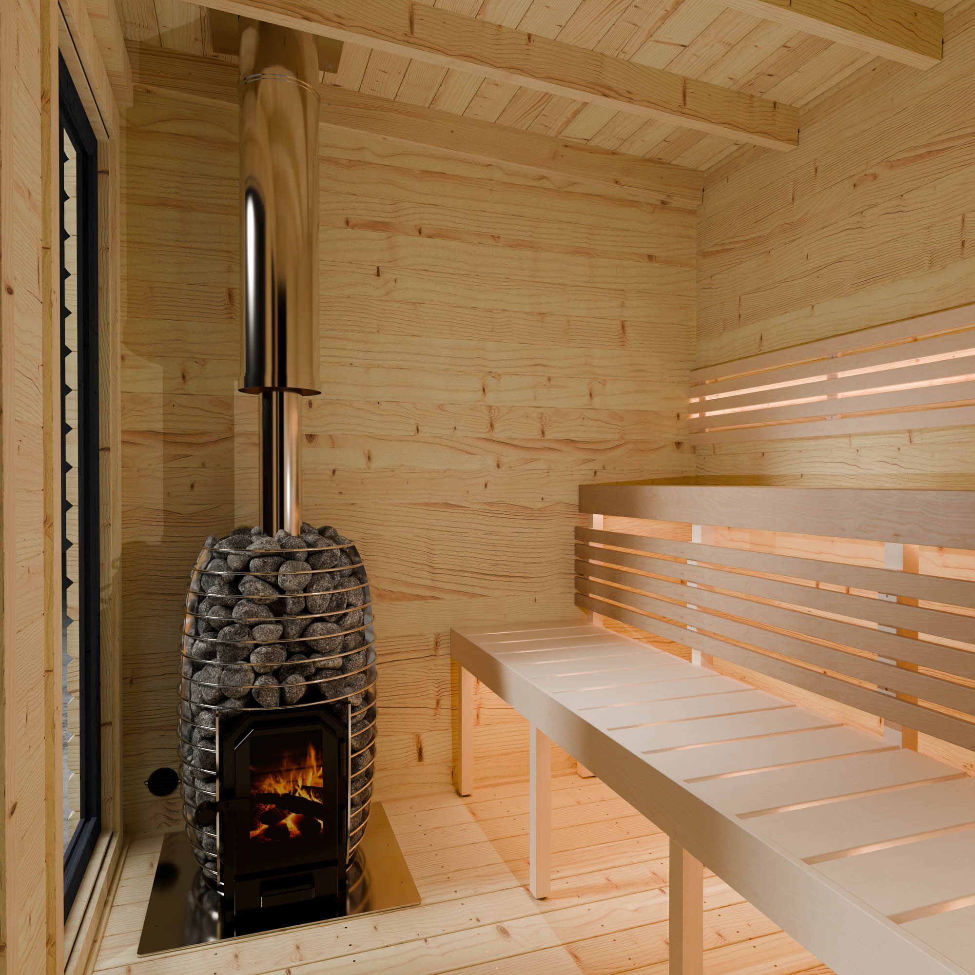 Novi Outdoor Sauna With Changing Room and Large Veranda